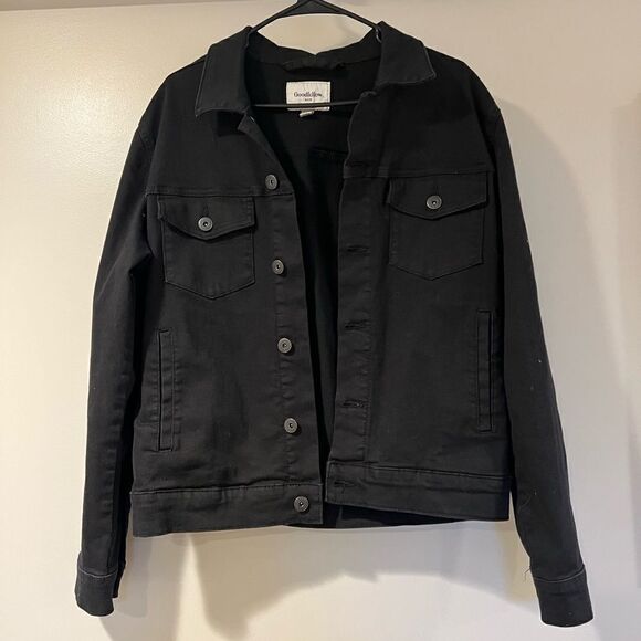 Unisex black button down bomber jacket - Picture 1 of 2